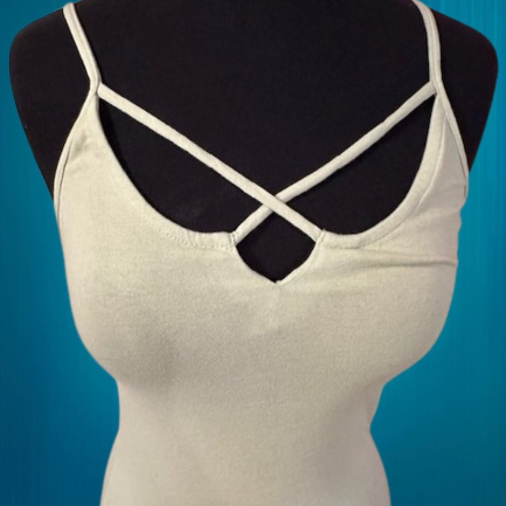 Moss V Cut Tank with Back Strap - Picture 3 of 9